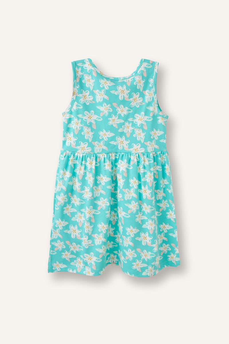 DeFacto Blue BabyGirl Baby Girl Regular Fit Printed Sleeveless Knitted Dress Casual - Image 3
