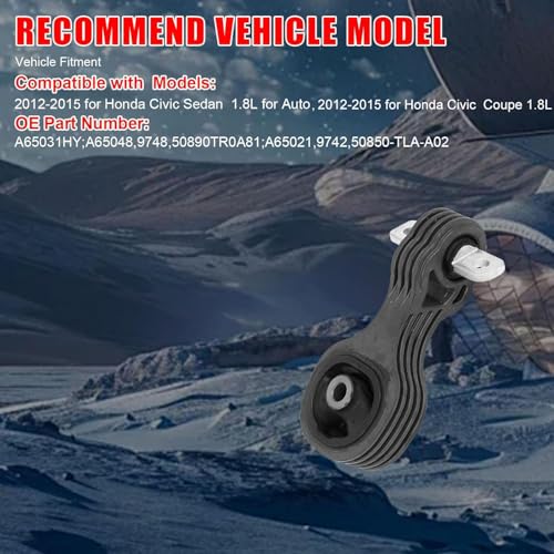 zaygyize 3Pcs Engine Motor Mount Trans Mount Compatible with 20122015 for Honda Civic 18L CoupeSedan Replacement for A65048 A65021 A65087 50890TR0A81 50850TR6A81 50820TR0A81 - Image 5