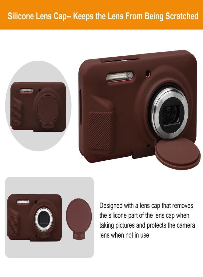Elonbo Soft Silicone Case for Kodak PIXPRO FZ55 Digital Camera, Kodak FZ55 Vlogging Camera Rubber Protective Cover, Anti-Scratch Skin Sleeve with Detachable Lens Cover, Coffee Color - Image 5