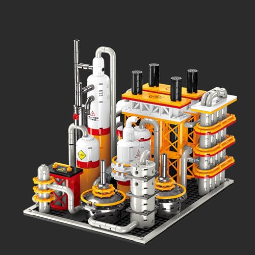 ILIEMOC City Gas Station Building JJ9222 Set 734pcs Modular Chemical Plant Bricks Kit with Storage Tank Lab Compatible with Lego City MOC Display Model for Adults Kids Age 6 - Image 5