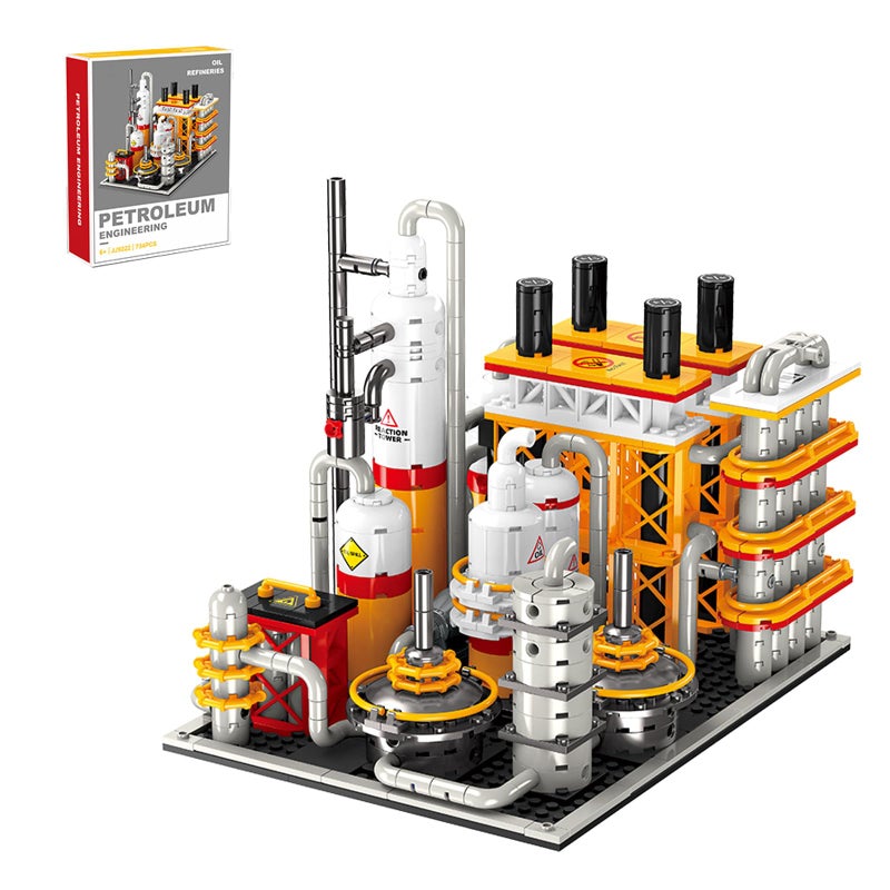 ILIEMOC City Gas Station Building JJ9222 Set 734pcs Modular Chemical Plant Bricks Kit with Storage Tank Lab Compatible with Lego City MOC Display Model for Adults Kids Age 6 - Image 3