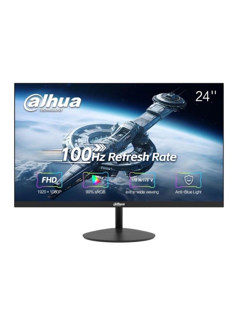 Dahua 24-Inch VA Full HD 1080p 100Hz Borderless Monitor With HDMI, VGA, 3 Years Dahua Manufacturer Warranty - (LM24-A200Y) Black - Image 1