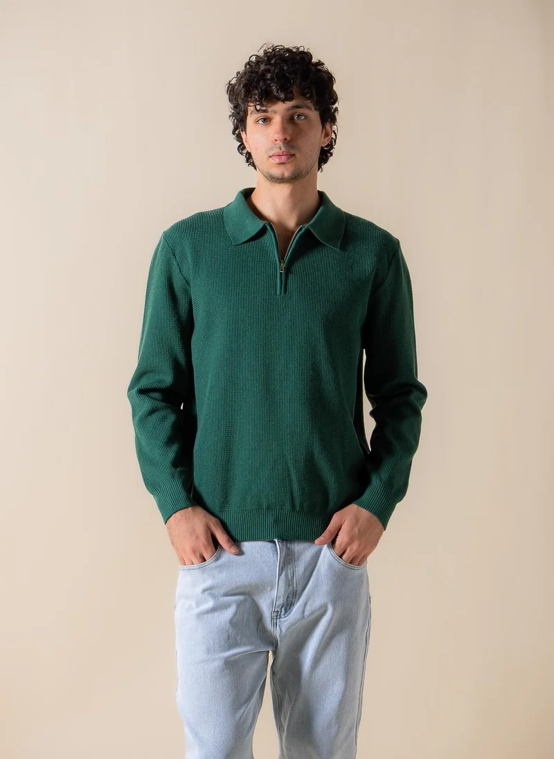 KNITTED POLO SHIRT WITH ZIP