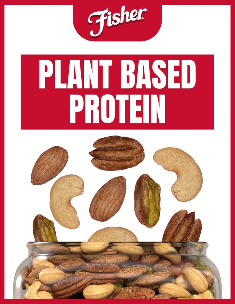 Fisher Oven Roasted Never Fried Deluxe Mixed Nuts - 24 Ounces - Almonds, Cashews, Pecans, Pistachios with Sea Salt - Image 3