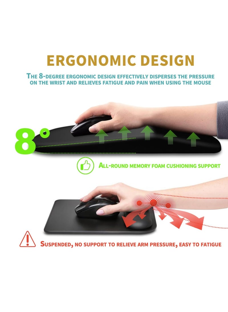 MJZ Mouse Pad Wrist Support with Massage Design, Ergonomic Wrist Rest Pain Relief Keyboard Rest Comfortable Memory Foam With Non Slip PU Base Mouse Pads For Desk Computer Keyboard Home Office - Image 4