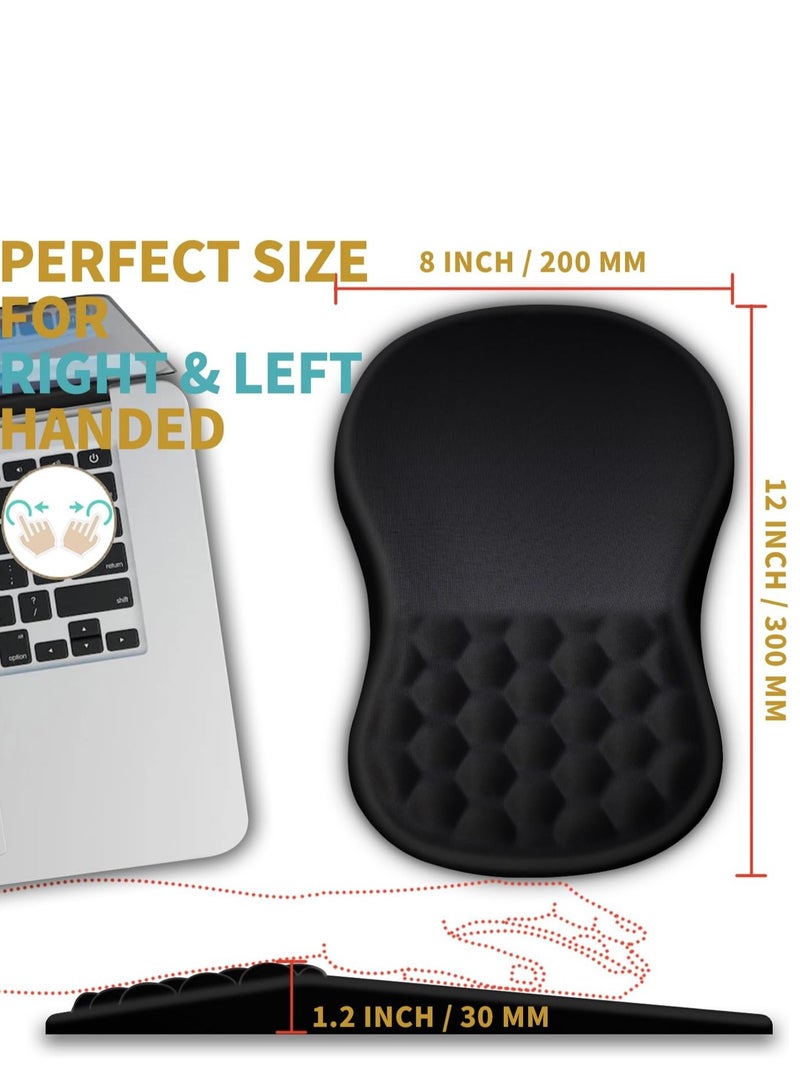 MJZ Mouse Pad Wrist Support with Massage Design, Ergonomic Wrist Rest Pain Relief Keyboard Rest Comfortable Memory Foam With Non Slip PU Base Mouse Pads For Desk Computer Keyboard Home Office - Image 2