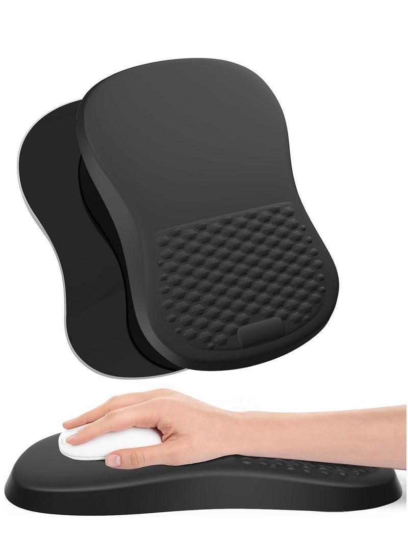 MJZ Mouse Pad Wrist Support with Massage Design, Ergonomic Wrist Rest Pain Relief Keyboard Rest Comfortable Memory Foam With Non Slip PU Base Mouse Pads For Desk Computer Keyboard Home Office - Image 1