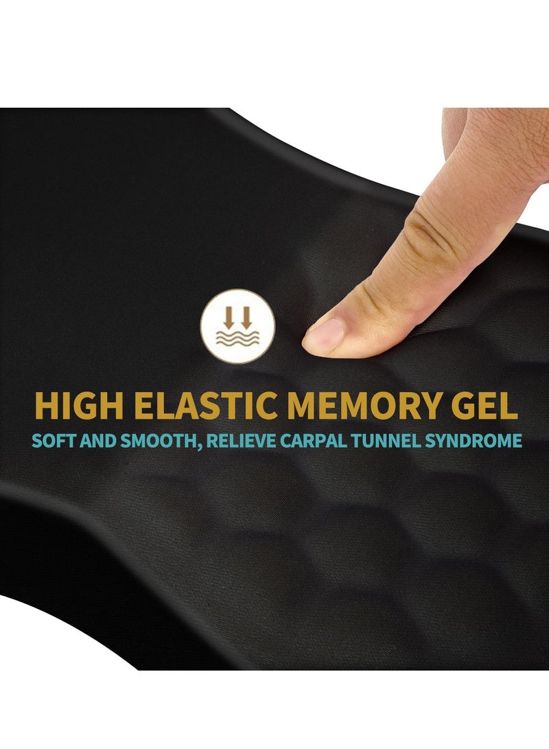 MJZ Mouse Pad Wrist Support with Massage Design, Ergonomic Wrist Rest Pain Relief Keyboard Rest Comfortable Memory Foam With Non Slip PU Base Mouse Pads For Desk Computer Keyboard Home Office - Image 5