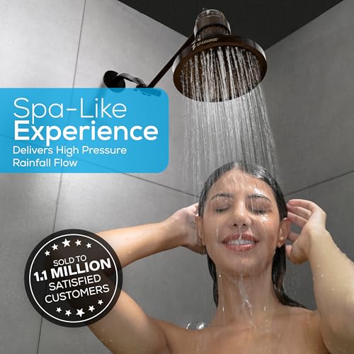 SparkPod Shower Head - High Pressure Rain - Premium Quality Luxury Design - Easy Clean Adjustable Replacement for Your Bathroom Shower Heads (Vintage Oil Rubbed Bronze, 8 Inch Round) - Image 3