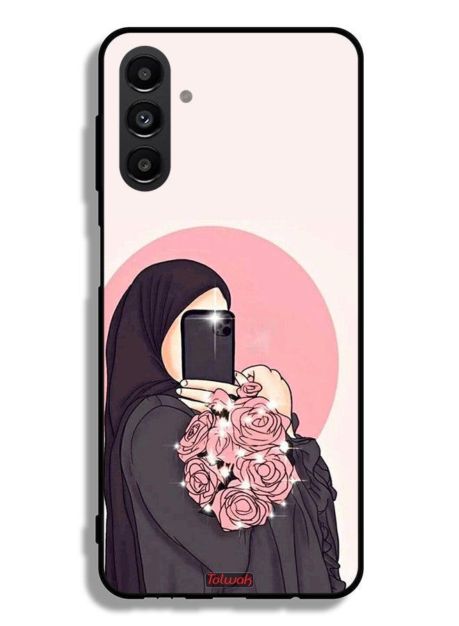 Tolwak Samsung Galaxy A04s Protective Case Cover Making Selfies While Holding Flowers Art - Image 1