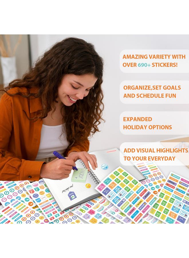 الأزرق جي دبليو ملصقات خطة الجماليات الإبداعية الجديدة Planner Stickers يوم الأحد ، ملصقات تخطيط الملاحظات - Image 4