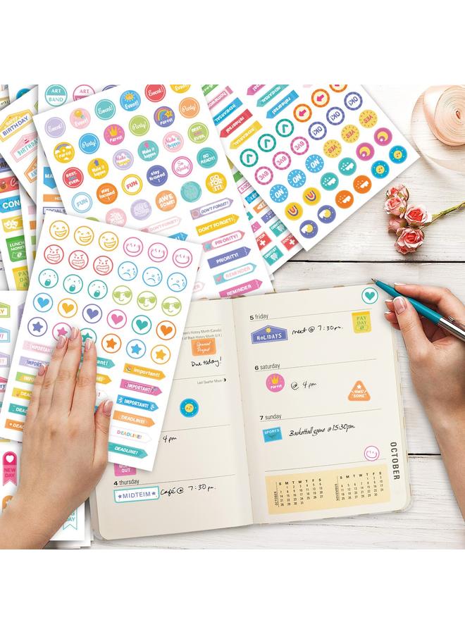 الأزرق جي دبليو ملصقات خطة الجماليات الإبداعية الجديدة Planner Stickers يوم الأحد ، ملصقات تخطيط الملاحظات - Image 5