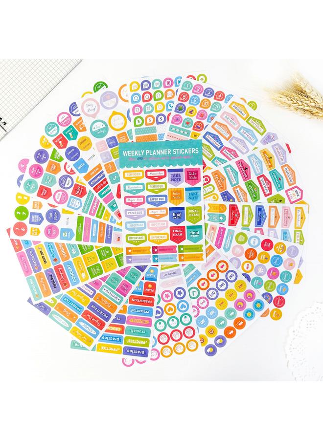 الأزرق جي دبليو ملصقات خطة الجماليات الإبداعية الجديدة Planner Stickers يوم الأحد ، ملصقات تخطيط الملاحظات - Image 1