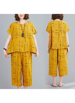 Fashion Set Women's Korean-style Loose Western Style Women's Clothing Chubby Girl Short-sleeved Summer Casual Two-piece Fashionable Set