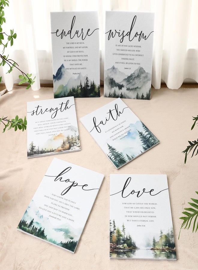 Sacubee 6 Pack Acoustic Christian Art Panels 12" x 16" Faith Hope Love Soundproof Wall Panels Self Adhesive Bible Verse Decor Religious Sound Absorbing Treatment for Home Father Day(Mountain) - Image 4