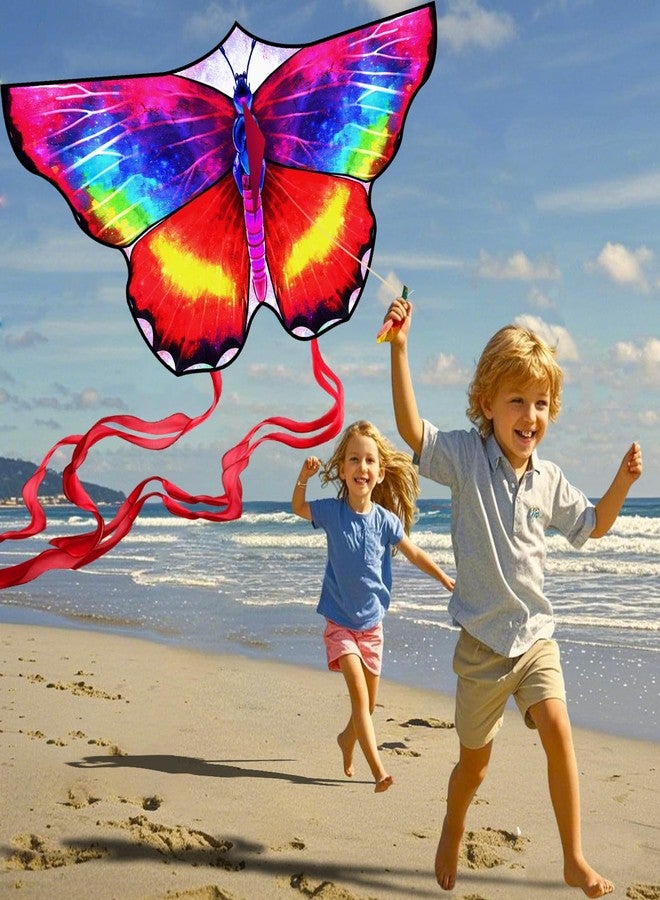 FejoHify Butterfly Kite Kids Adults Easy to Fly Assemble Ages 4-8 8-12 Single line String Handle 210t Ripstop Nylon Fabric Beach Park Outdoor Activities (Multi-Color) - Image 5