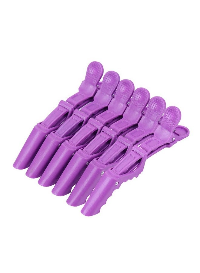 AKOAK 6 Pcs Professional Anti Slip Crocodile Clip Large Styling Hair Clip For Women'S Thick Hair Dyeing Or Hair Care Partition Positioning Clip Salon Diy Accessories (Purple) - Image 1