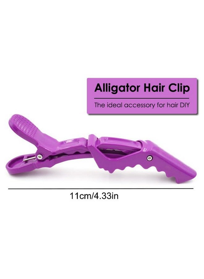 AKOAK 6 Pcs Professional Anti Slip Crocodile Clip Large Styling Hair Clip For Women'S Thick Hair Dyeing Or Hair Care Partition Positioning Clip Salon Diy Accessories (Purple) - Image 2