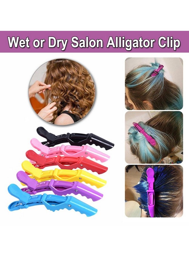 AKOAK 6 Pcs Professional Anti Slip Crocodile Clip Large Styling Hair Clip For Women'S Thick Hair Dyeing Or Hair Care Partition Positioning Clip Salon Diy Accessories (Purple) - Image 4