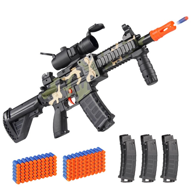 COOLFOX Realistic Toy Foam Blaster Gun - Electric Sniper Rifle with Scope 120 Soft Bullets 3 Magazines, Automatic Dart Gun for Boy Ages 8-12 Years Old, Indoor Outdoor Gifts for Adult Kid Christmas Birthday - Image 1