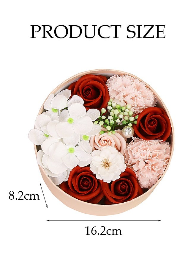 DUNISO Artificial Rose Flower Gift Box,Soap Flower Gift Box, Eternal Flower Box, for Wedding, Mother's Day, Valentine's Day,Red  - Image 2