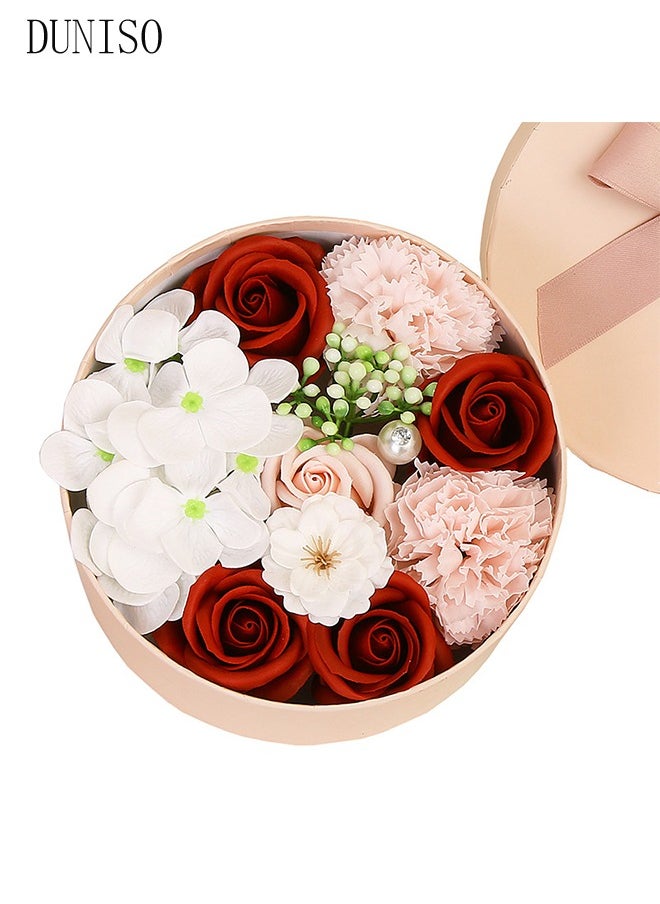 DUNISO Artificial Rose Flower Gift Box,Soap Flower Gift Box, Eternal Flower Box, for Wedding, Mother's Day, Valentine's Day,Red  - Image 3