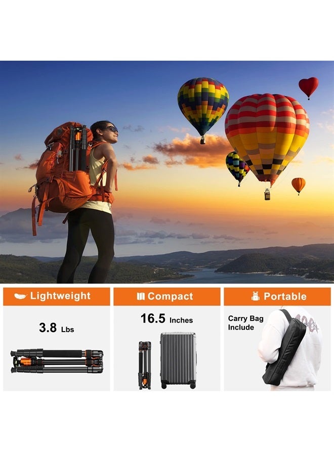 JOILCAN Tripod for Camera, 81" Camera Tripod Stand, 83 inches DSLR Tripods & Monopods, Heavy Duty Travel Tripod for Binoculars Laser Level Spotting Scope Telescope, Professional Complete Tripod Units - Image 3