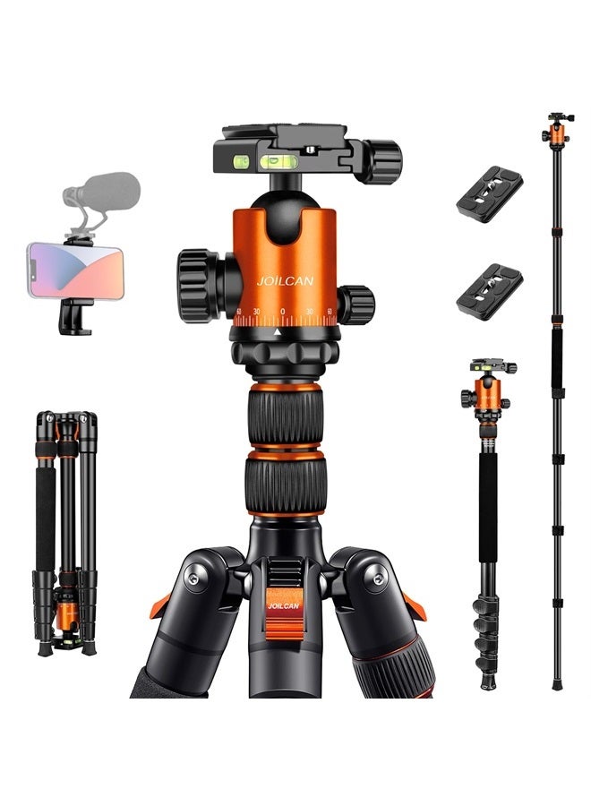 JOILCAN Tripod for Camera, 81" Camera Tripod Stand, 83 inches DSLR Tripods & Monopods, Heavy Duty Travel Tripod for Binoculars Laser Level Spotting Scope Telescope, Professional Complete Tripod Units - Image 1