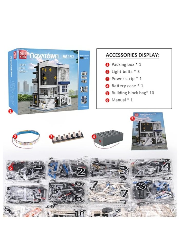 mould king 16043 Educational Art Gallery Building Kits, Building Blocks Streetscape Architecture with Light, Toy Gift for Boys & Girls Age 8+ Collections Enthusiasts (3536+ Pieces)  - Image 3