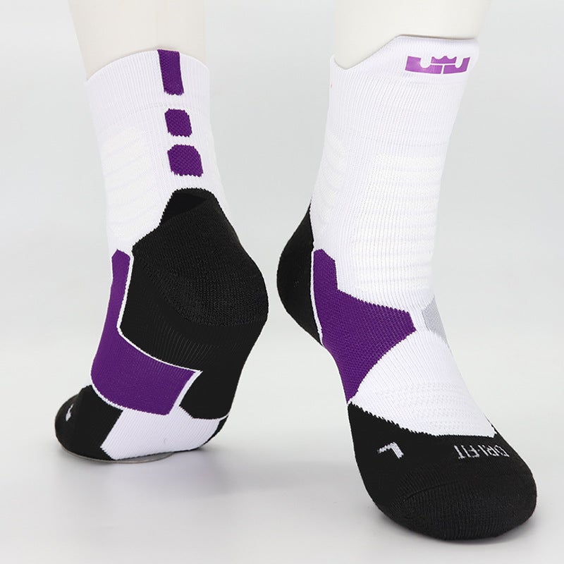 Kids High-Top Basketball Socks Elite Cotton Curry Yellow  - Image 5