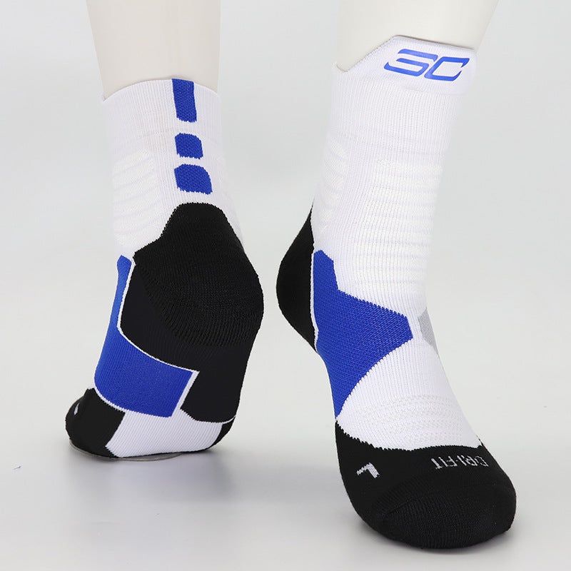 Kids High-Top Basketball Socks Elite Cotton Curry Yellow  - Image 2