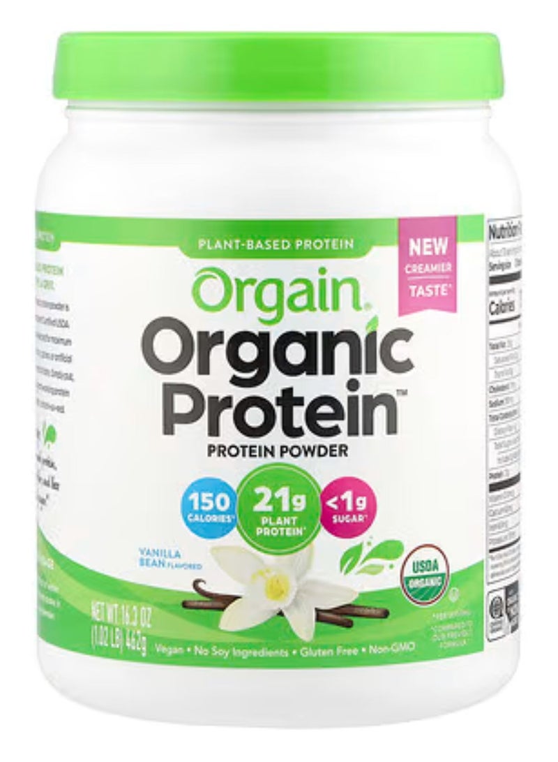Orgain Organic Protein™ Powder, Plant Based, Vanilla Bean, 1.02 lbs (462 g) - Image 1