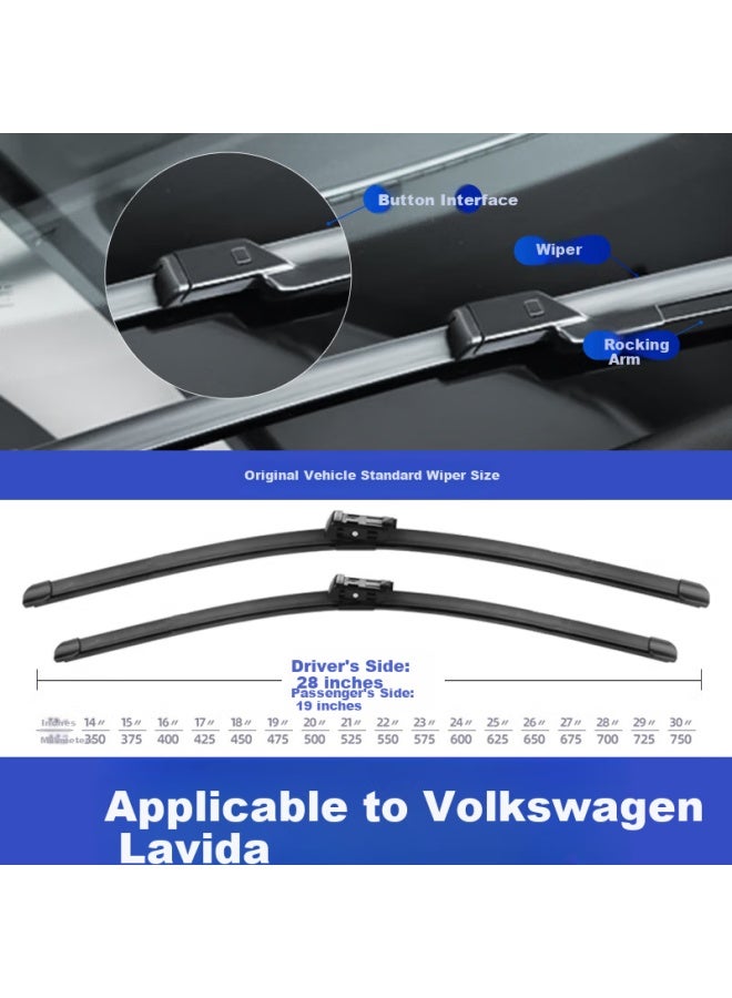 Yitu Front Wiper + Rear Wiper Set For Volkswagen Lavida Front Windshield Wiper Rear Windshield Wiper 1 Set - Image 2