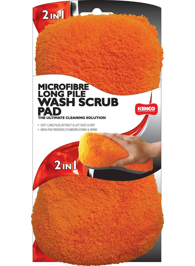 Kenco 2In1 Premium Microfibre Wash Scrub Pad Cleaning Cloth Car,Kitchen- Mesh Pad ,Microfibe Pile-Lifts Dirt, Dust And Grime While Protecting Paint