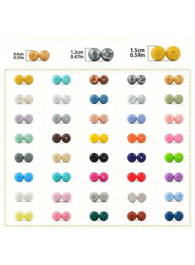 300Pcs 12mm Silicone Spacer Beads Random Mixed Colors For Bracelet Necklace Keychain Lanyard Making Bulk Loose Beads Kit - Image 4