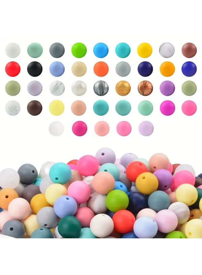 300Pcs 12mm Silicone Spacer Beads Random Mixed Colors For Bracelet Necklace Keychain Lanyard Making Bulk Loose Beads Kit - Image 1