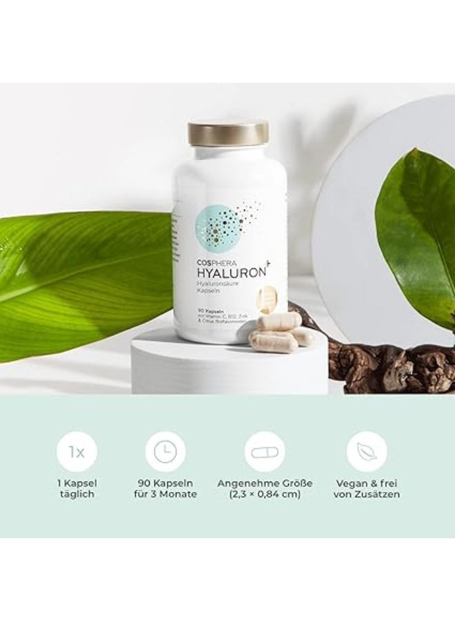 كوسفيرا حمض الهيالورونيك 500 مجم - 90 كبسولة  يدعم ترطيب البشرة ومرونتها يقلل من التجاعيد والخطوط الدقيقة - Image 3