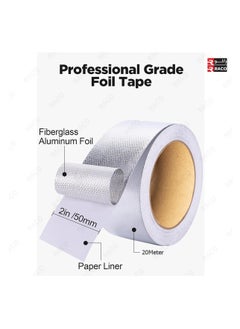 RACO RACO Aluminum Foil Fiberglass Tape – Alu Glass HVAC Heat Resistant Tape, High-Temperature Insulation Tape for Sealing Dryer Vents and Ductwork 2 Inch x 65 Feet  - Image 4