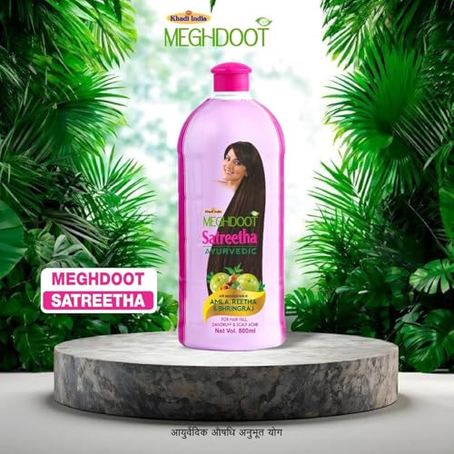 Meghdoot Ayurvedic Satreetha Shampoo Enriched With Natural Extracts of Amla, Reetha & Bhringraj For Hair Fall Control & Scalp Acne Healthy Hair Men & Women || Pack of 800ml Each (Pack of 2) - Image 5
