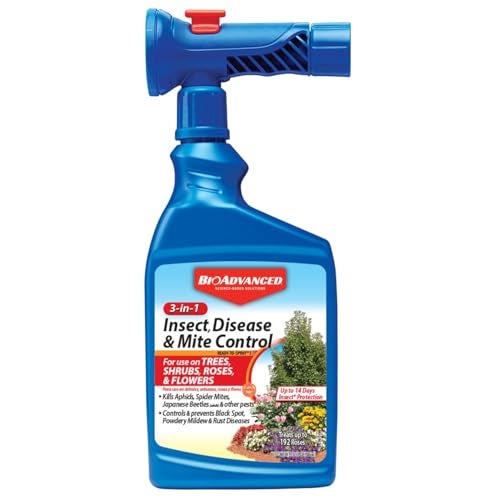 BioAdvanced 3-in-1 Insect and Mite Plant Bug Spray, Pest Control Ready-to-Spray 32 oz, Disease Control - Image 1