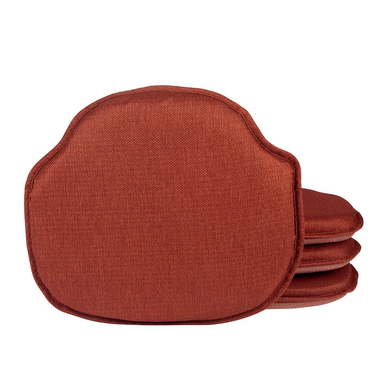 Klear Vu Gripper Omega NonSlip Windsor Chair Cushions with SkidProof Seat Pad for Dining Room Kitchen and Office Use 16x15 Inches 4 Count Pack of 1 Flame