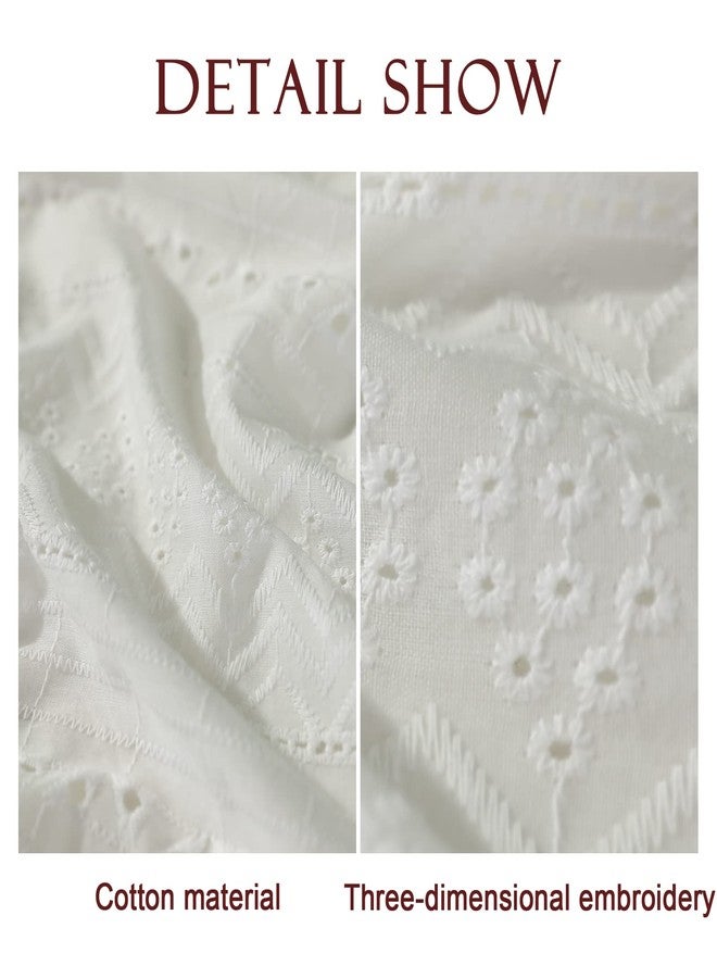 patdrea Lace Tablecloth Cotton White Rectangle Square Table Cloth Fall Christmas Washable Table Cover for Wedding Party Event Banquet Kitchen Home Picnic Indoor Outdoor Camping Dining Decor 63"×63" - Image 4