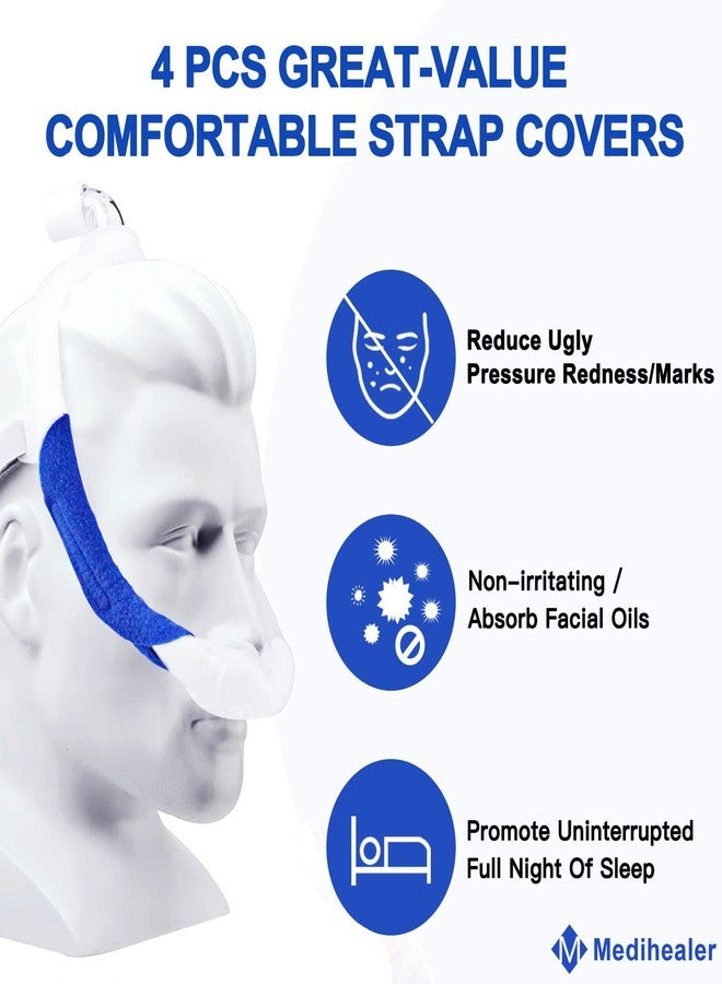Medihealer CPAP Strap Covers-Headgear Strap Cover Compatible with DW Headgear,Comfort CPAP Pads Strap Covers for Airfit P10 Strap|No Irri-tation&No Red Marks.(Pack of 4) - Image 2