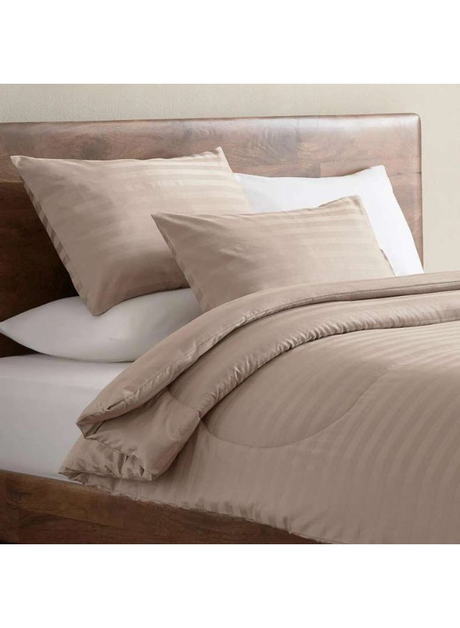 Pan Home Tiffany 3-Piece Comforter Set 240x260cm - Beige - Image 1