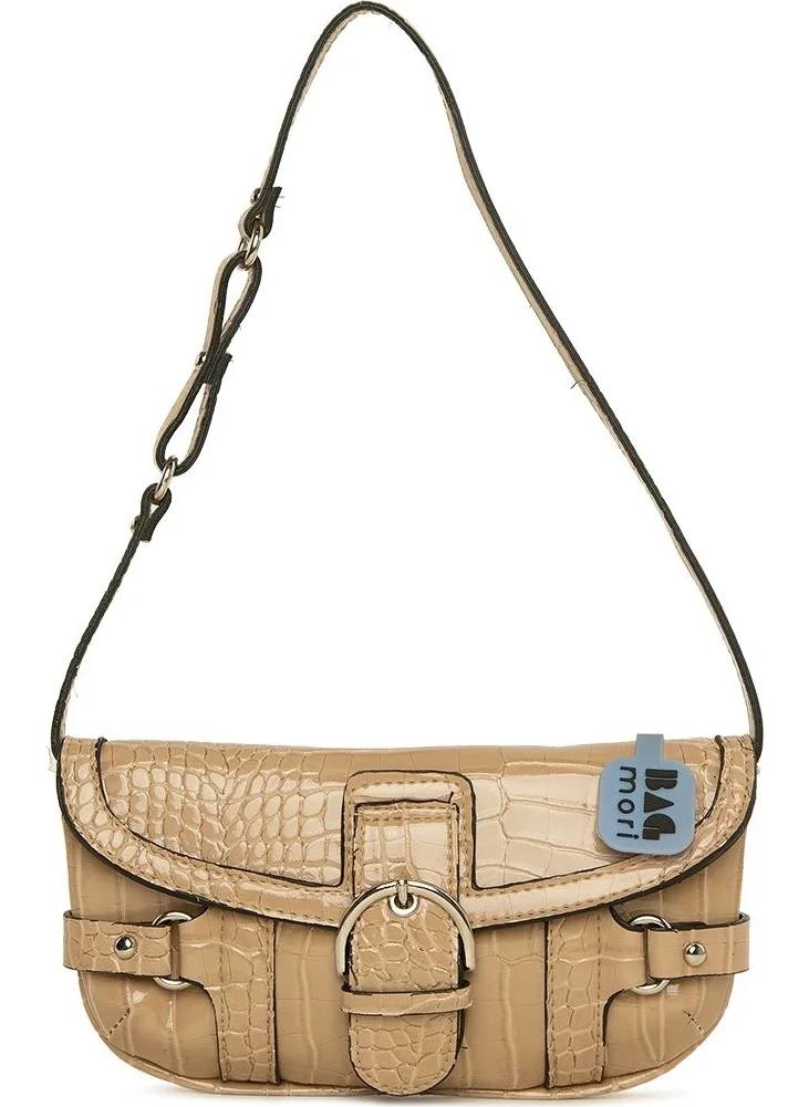 Bagmori Mink Belted Shiny Crocodile Bag with Accessories