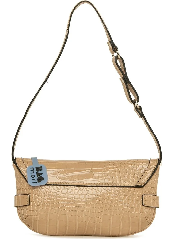 Bagmori Mink Belted Shiny Crocodile Bag with Accessories