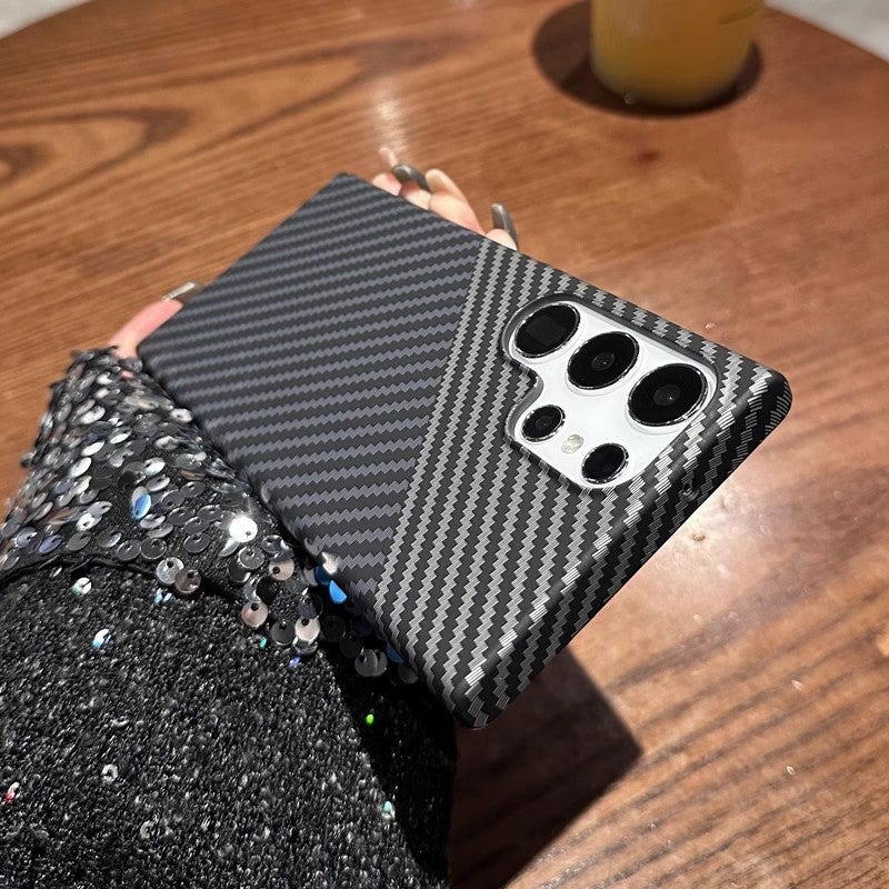 Shockproof Ultra-Thin Matte Carbon Fiber Full Coverage Phone Case for Samsung Galaxy S25 Ultra S24 Note20 Ultra - Image 4