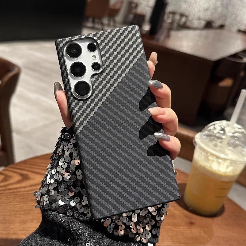 Shockproof Ultra-Thin Matte Carbon Fiber Full Coverage Phone Case for Samsung Galaxy S25 Ultra S24 Note20 Ultra - Image 2
