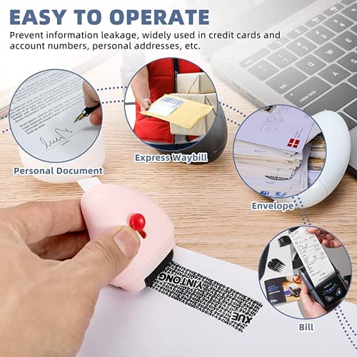 Swabs® Identity Protection Roller Stamp Guard Your ID Stamp Roller with Cutting Tool Designed for Anti-Theft, Protect Your Confidential Address, Bank Statement, Personal Privacy (Black) - Image 5