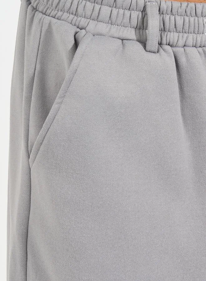 Styli Eyelet Detail Bonded Fleece Oversized Joggers